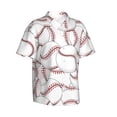 thumbnail image 2 of Men'S Button Down Shirts Baseball Ball Hawaiian Short Sleeve Tropical T Shirts Small, 2 of 9