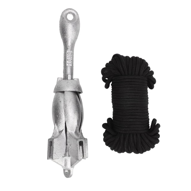 Folding Grapnel, Marine Anchor Rustproof 1.5kg/3.31lb Universal Heavy Duty Secure With 20m Rope For Ships