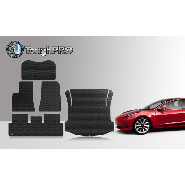 Toughpro Tesla Model 3 Full Set With Trunk Frunk Mats All Weather Heavy Duty Black Rubber 2019 Walmart Com Walmart Com