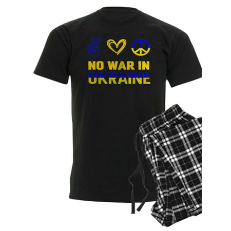 

CafePress - No War In Ukraine Scissors Support Flag To Pajamas - Men s Dark Pajamas