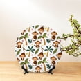 thumbnail image 6 of Daiia Monkeys Swinging from Palms Printed Pattern Ceramic Plate Dinner Plates Bone China Decorative Plates with Display Stand Art Ceramic Ornaments for Wall Hanging Decoration-10in, 6 of 6