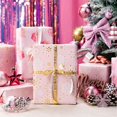 thumbnail image 2 of Reversible Christmas Wrapping Paper Roll, Pink and Gold Wrapping Paper, Metallic Foil Girly Snowflake, Tree & Present Christma Gift Wrap for Gilr Women Holiday Celebration (17 Inch X 33 Feet), 2 of 15