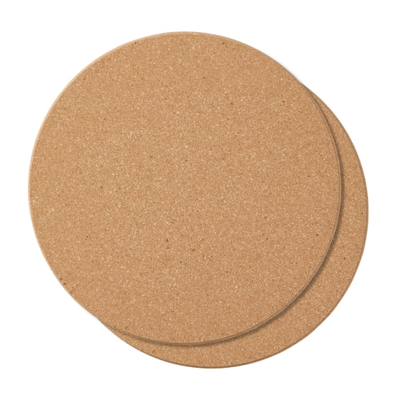 Mainstays Round Cork Trivet Set, Heat Resistant for Kitchen 7.5" Diameter 2 Pack - Natural