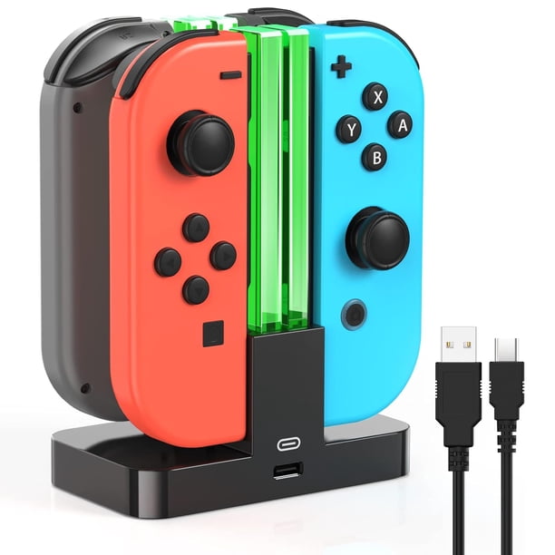 Base de carga para Joy-Cons de Nintendo Switch, estación de carga con cable de carga USB tipo C