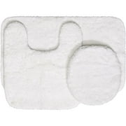Mainstays Nylon 3 Piece Bath Rug Set, Artic White