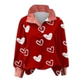 thumbnail image 4 of Heart Shirts for Women Valentine Long Sleeve Button Up Lapel Collared Cute Dressy Blouses Casual Outfits, 4 of 4