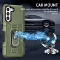 thumbnail image 5 of Allytechgroup for Samsung Galaxy S24 FE Case with Stand, [Built-in Kickstand] Support Magnetic Car Phone Mount Military Grade Drop Protection Phone Case for Samsung Galaxy S24 FE, Green, 5 of 10