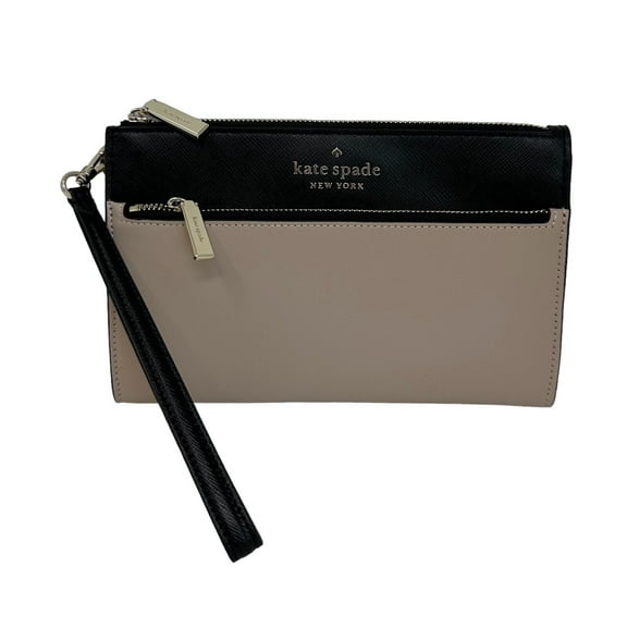 Kate Spade New Staci Saffiano Leather Double Zip Wristlet Warm Beige K6122 $149