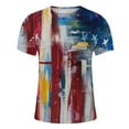 thumbnail image 4 of cllios 4th of July Shirts for Men Big and Tall Patriotic Red White and Blue Graphic Tees Slim-fit Crewneck Top Breathable Short Sleeve T Shirt, 4 of 5