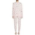 thumbnail image 3 of Secret Treasures Women's Hacci Fleece Long Sleeve Top and Joggers, 2-Piece Pajama Set, 3 of 5