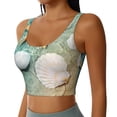 thumbnail image 2 of Balery Starfish And Seashell Sujetadores deportivos con espalda cruzada para mujer, acolchados, sin costuras, de alto impacto, ideales para yoga, gimnasio, entrenamiento y fitness.-Medium, 2 of 8