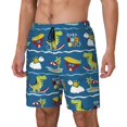 thumbnail image 1 of Balery Dinosaur on the Beach Vacation Bañador para hombre, shorts de playa de secado rápido con entrepierna y forro de compresión-3X-Large, 1 of 6