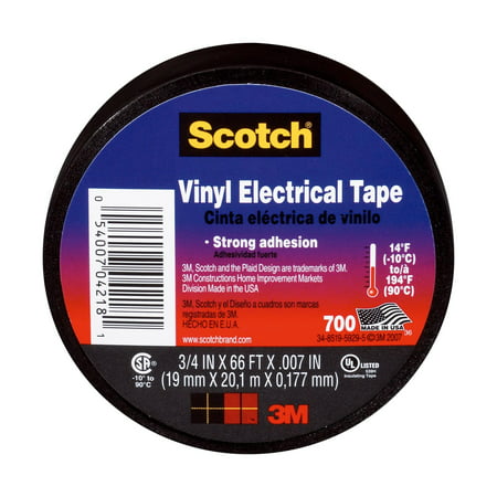 Scotch 700 Electrical Tape, 3/4 in. x 66 ft. x 0.007 in., 1 (Best Highland Scotch Under $50)