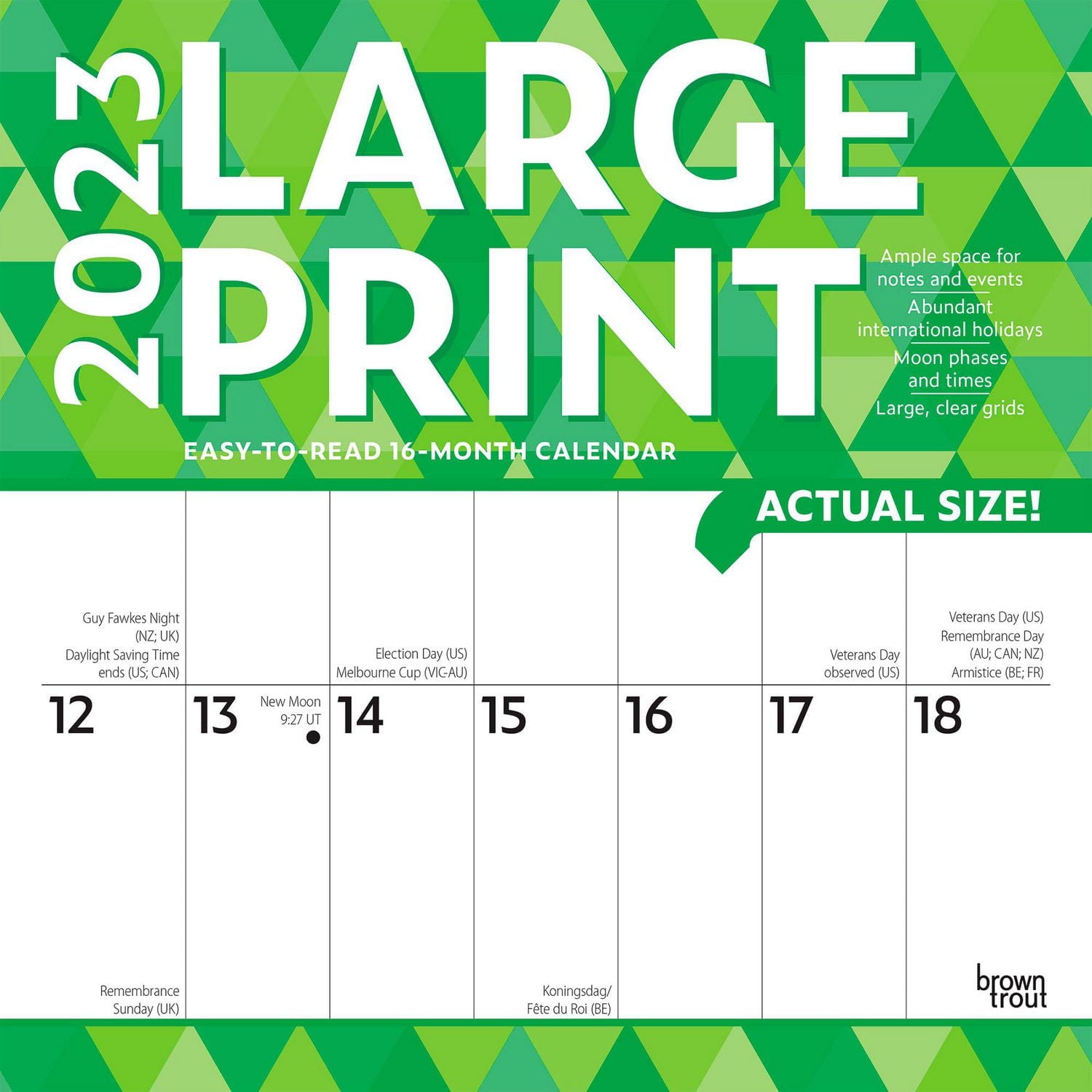 Large Print | 2023 12x24 Inch Square Wall Calendar