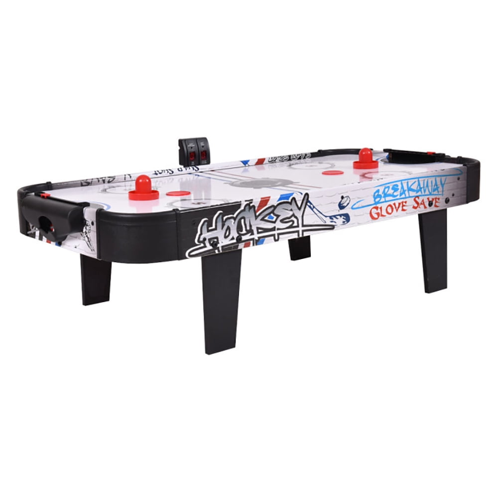 Spaco 42 Inch Air Powered Hockey Table Top Scoring 2 Pushers, Gifts for Boys and Girls Aged 6-12, Air Hockey Table for Indoor, White