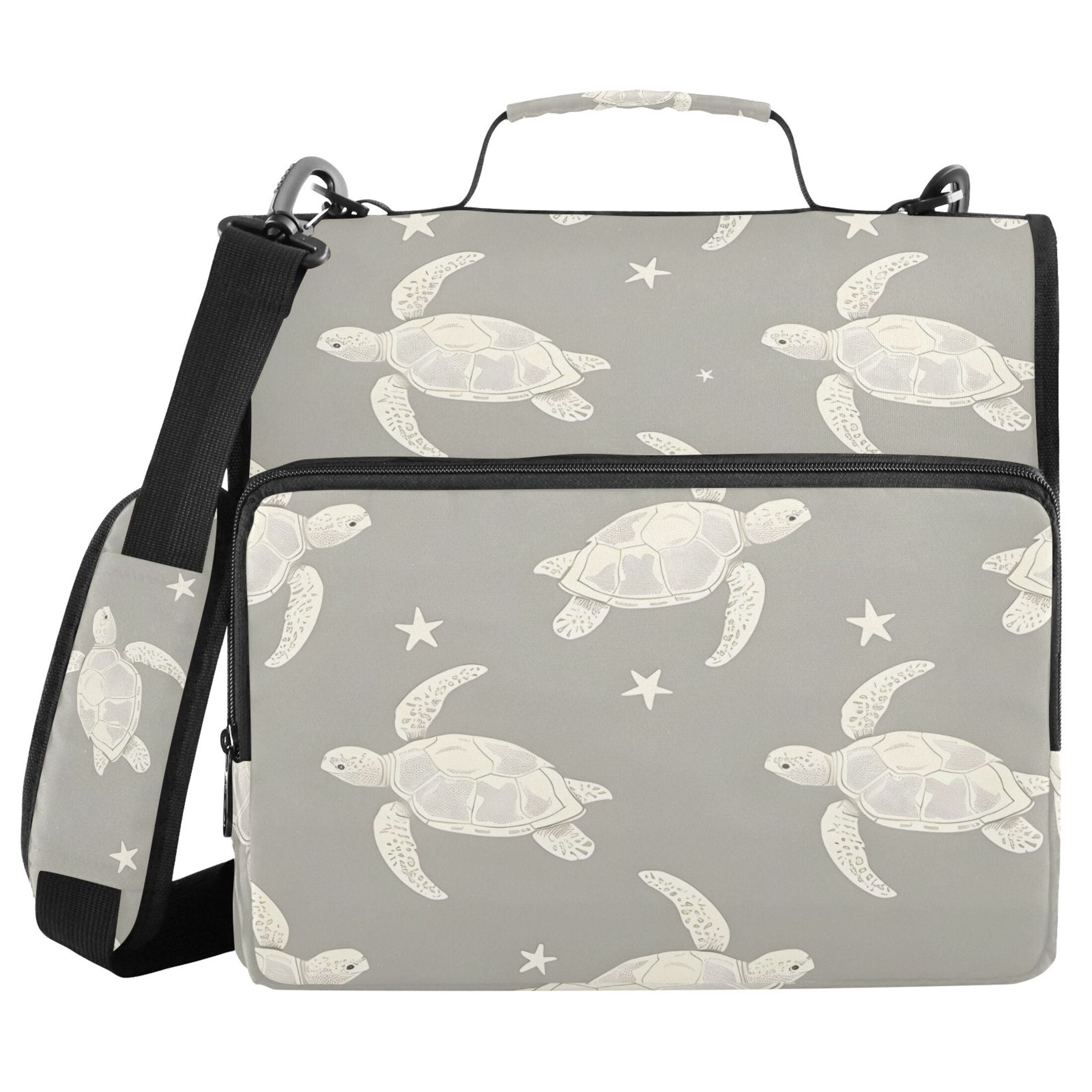 ALAZA Zipper Binder Retro Sea Turtles 3 Ring Trapper Keeper File Folder Organizer Bag