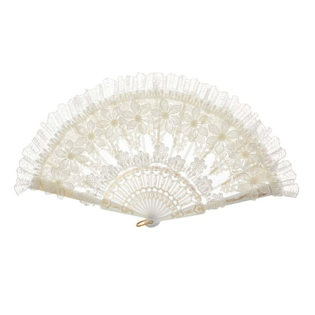Abanico plegable de encaje, abanico de baile de moda, abanico de encaje para mujer, abanico de mano vintage para fotos flor