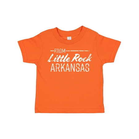 

Inktastic From Little Rock Arkansas in White Distressed Text Gift Toddler Boy or Toddler Girl T-Shirt