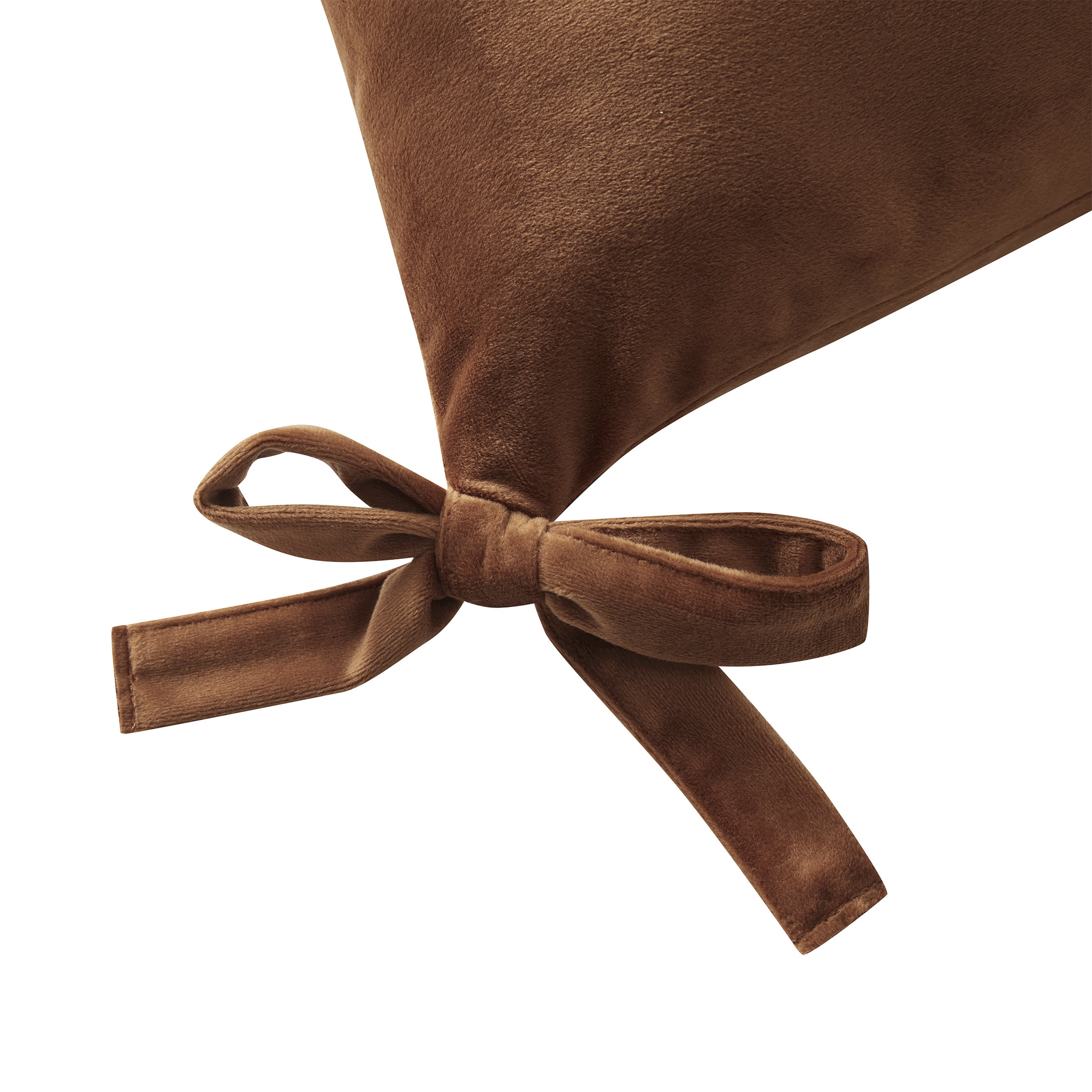 My Texas House 20" x 20" Ginger Velvet Bow Decorative Pillow Cover