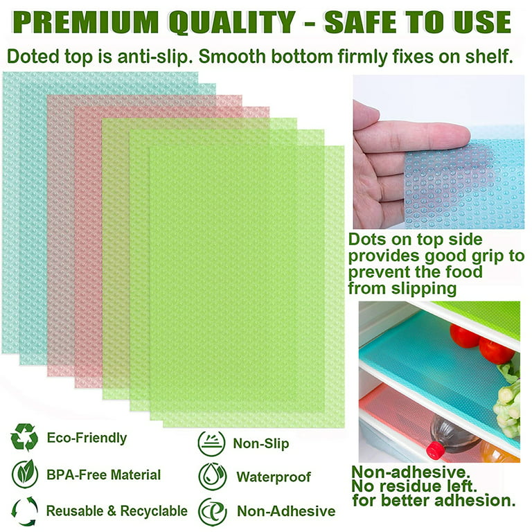 Shelf Liners for Kitchen Cabinets Non Adhesive, Drawer Liner for Bathroom  Non-Slip, Waterproof Refrigerator Liners for Shelves Fridge Mats, Plastic