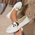 thumbnail image 6 of Women's French Style Loafers, Soft Sole Slip On Flats, Retro Metal Buckle Dress Shoes, Comfortable Walking Loafers for Daily Wear, 6 of 10
