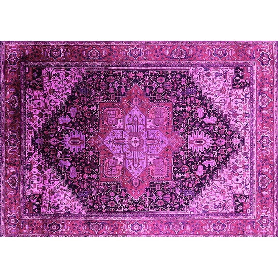 Ahgly Company Indoor Rectangle Oriental Pink Industrial Area Rugs, 5' x 7'