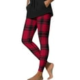 thumbnail image 2 of Women's Christmas Plaid Leggings Soft Stretchy Workout Pants Cute Leggings Party Festival Tights XXL, 2 of 9