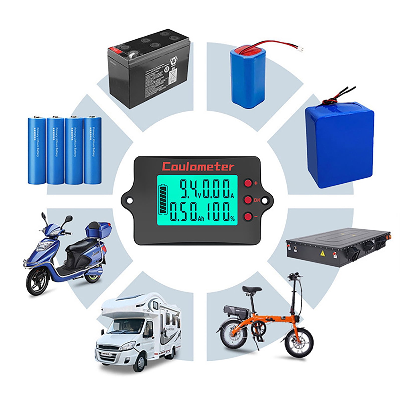 Digital Power Meter with Energy Storage Multifunction Voltages & Current Meter for Monitoring Voltages & Current Up to 100A