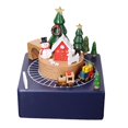 thumbnail image 1 of Cajas musicales de madera navideñas que reproducen la melodía "Feliz Navidad" Creativas hechas a mano Azul, 1 of 9