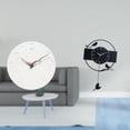 thumbnail image 2 of Reloj de pared decorativo con forma de pájaro, colgante con péndulo, de fibra de densidad media y acrílico. Ideal para dormitorio, baño, sala de estar, 2 of 8