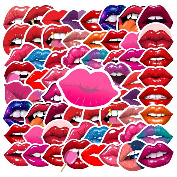 35pcs-50pcs Glamorous Stickers Stationery Stickers Art Lips Kids Stickers for Laptops Suitcase Fridge