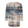 thumbnail image 4 of BangWanChi Work Blouse Fall Women Fashion Printed T-shirt 3/4 Sleeves Blouse Round Neck Casual Tops, 4 of 5