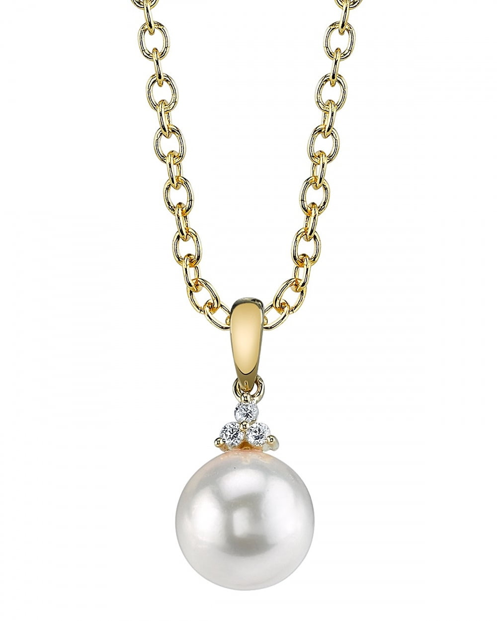 9-10mm Natural White South Sea Pearl Pendant AAA Jewelry Gift Chain Fashion 
