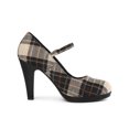 thumbnail image 3 of BLISSFUL STEP Women's Pump Plaid Platform Stiletto Heels Pumps Black Brown 8.5, 3 of 7