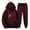Wine, variant on Jienlioq Women'S Suit Set Women'S Fashion Printing Sports Casual Coat Long Pants Hooded Sweater tops Pants Set Long Sleeve Hooded Set