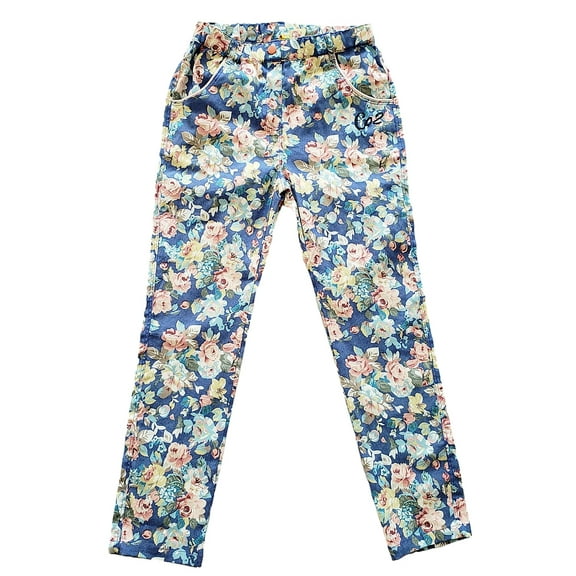 LYMAYTER Kids Girls Jeans Pants Toddler Printed Denim Trousers Baby Casual Leggings Pants for 3-10 Years