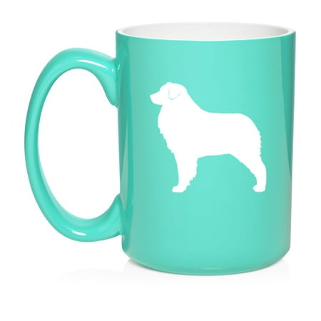 

Australian Shepherd Ceramic Coffee Mug Tea Cup Gift for Her Him Friend Coworker Wife Husband Dog Lover (15oz Teal)