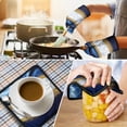 thumbnail image 4 of Blue Gold Wave Marble Pattern Kitchen Oven Mitt and Pot Holder Sets 2 Pcs for Baking, Cooking and Grilling, Heat Resistant Up To 392 °F, 4 of 7