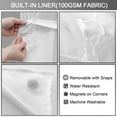 thumbnail image 5 of Waffle Weave Shower Curtain with Snap in Fabric Liner, No Hook Shower Curtain with Snap-in Liner, DawnJoanHD White Heavyweight Fabric Shower Curtain with See Through Top Window, 72"X75", 5 of 11
