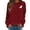 Red, variant on Gsakboxl Sweaters for 2026 Women Halloween Sweatshi Comfortable Long Sleeve Hoodless Pullover 2D Holiday Print Casual Loose Fit Athletic Daily Sportswear Tops Fall