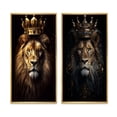 thumbnail image 2 of Designart "Majestic Lion King with a Golden Crown II" Animals Lion Framed Wall Art Set Of 2 - Children's Art Brown Gallery Wall Frame Set For Home Decor, 2 of 6