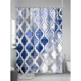thumbnail image 5 of Fsddascl Blue Morocco Shower Curtain Set - Small 36" x 72" Washable Bathtub Curtain with 12 Hooks, Vintage Graffiti Paint Art Boho Dappled Waterproof Fabric Stall Shower Curtains for Bathroom/Bathtub, 5 of 6