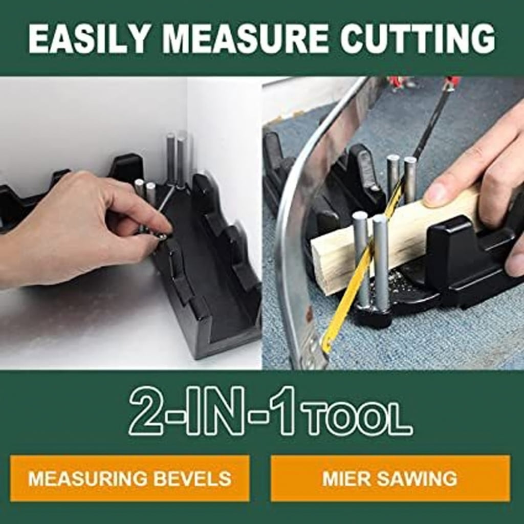 2-in-1 Mitre Measuring Cutting Tool Miter Saw Protractor Tool Precise Mitre Angle Cutting Tool for Carpenter Woodworking