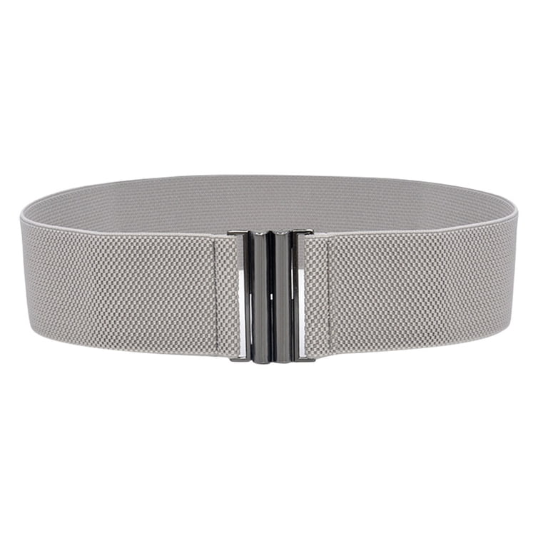 Women\'s Wide Elastic Stretch Waist Belt Adjustable Dress Belt Matte Silver Grey $_12.JPG?set_id=880000500F main image 4