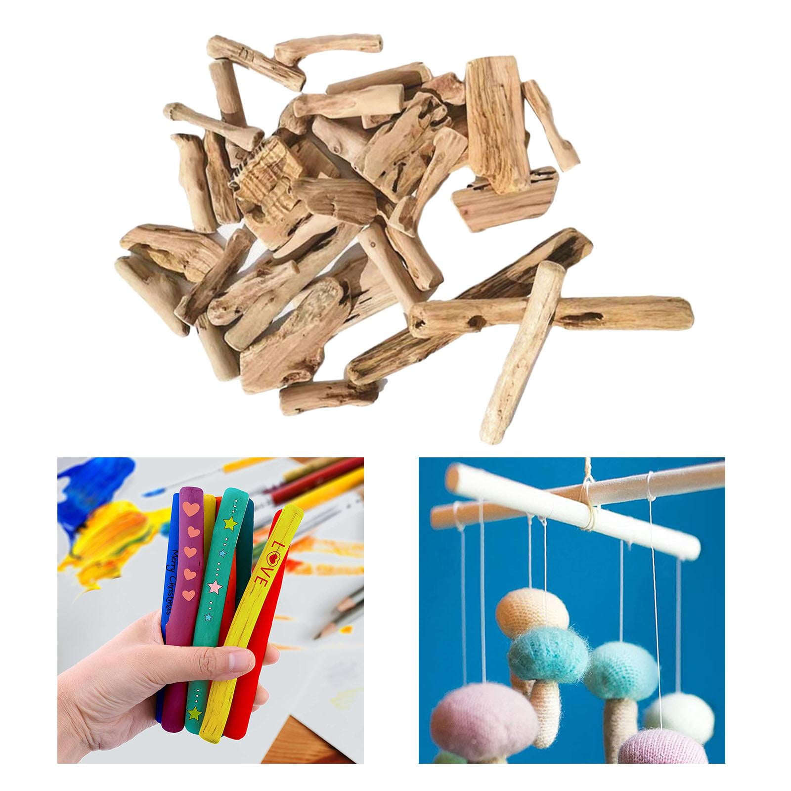 FVDPWYE 50PCS Assorted Natural Driftwood Pieces Wood Craft Small Sticks for Northumbrian