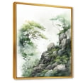 thumbnail image 2 of Designart "Reverie Of Minimalist Cliffside" Landscape Mountains Floater Framed Canvas Prints, 2 of 5