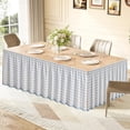 thumbnail image 3 of Multipurpose Rectangular Table Skirt, Teacher Desk Skirting Cover, Cabinet Hideaway Privacy Valance, 72×29 Inch Rod Pocket Decor Dust Curtain, Reusable Table Skirt for Workbench Office Decor, 3 of 7