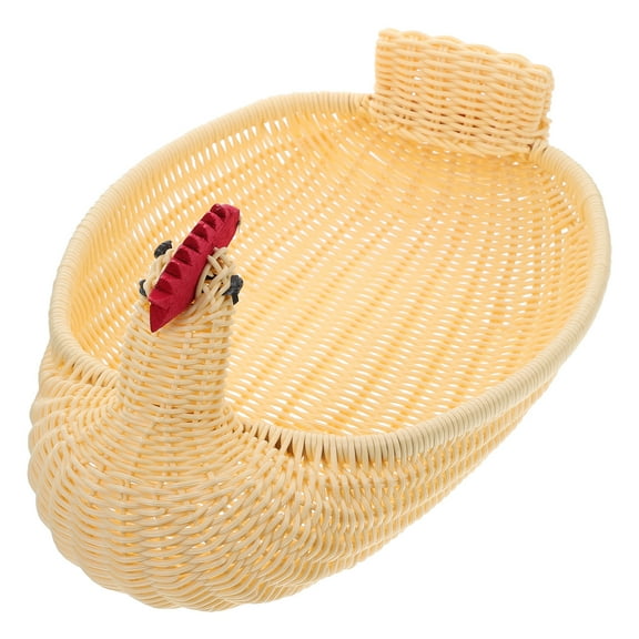MRLESS Reusable Chicken Basket for Kitchen - Multipurpose Woven Bread Basket, Desktop Storage Tray, Food Basket & Decorative Woven Basket