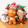 thumbnail image 2 of Globo navideño de aluminio con forma de alce, muñeco de nieve, Papá Noel, hombre de jengibre, árbol de Navidad, copo de nieve, decoración navideña 2022, 2 of 5