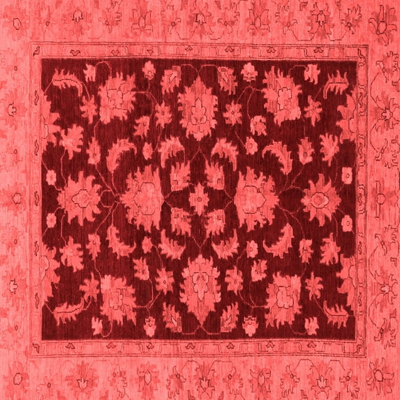 Ahgly Company Indoor Square Oriental Red Traditional Area Rugs, 8' Square